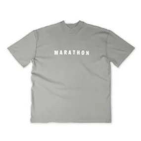 Marathon Hero T-Shirt (Ultra Oversized) - Slate/White