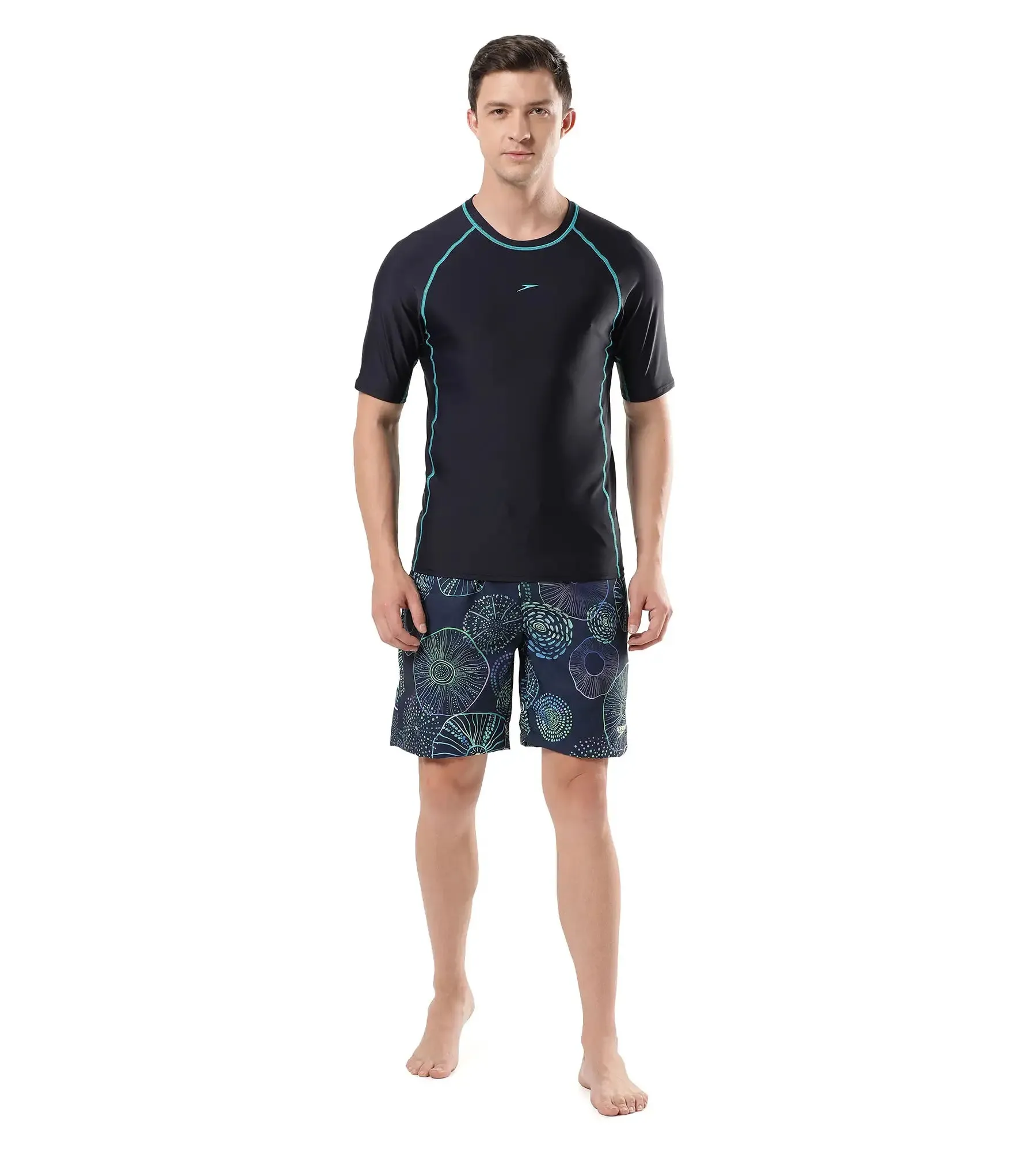 Men's Endurance Short Sleeve Suntop - True Navy  &  Aquarium