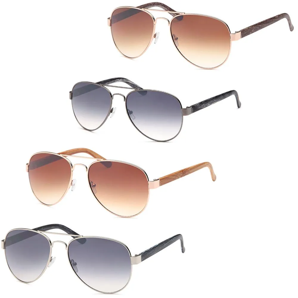 Modern Aviator Thick Frame Sunglasses -Pack of 12