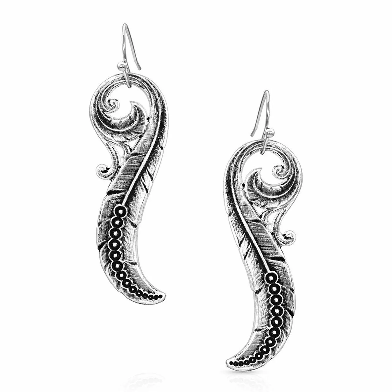 Montana Silver Feather Filigree Earrings