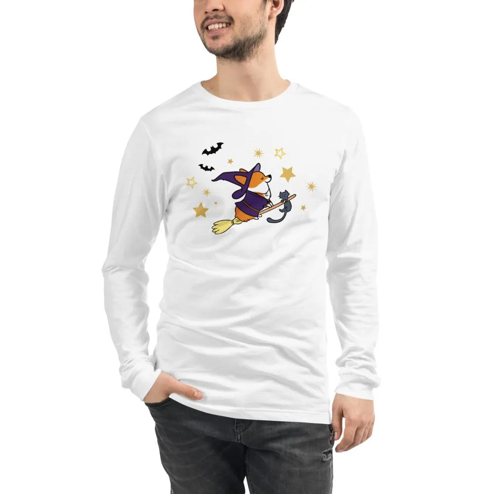 NEW! "Bewitched Corgi" Unisex Long Sleeve Tee | Halloween Collection