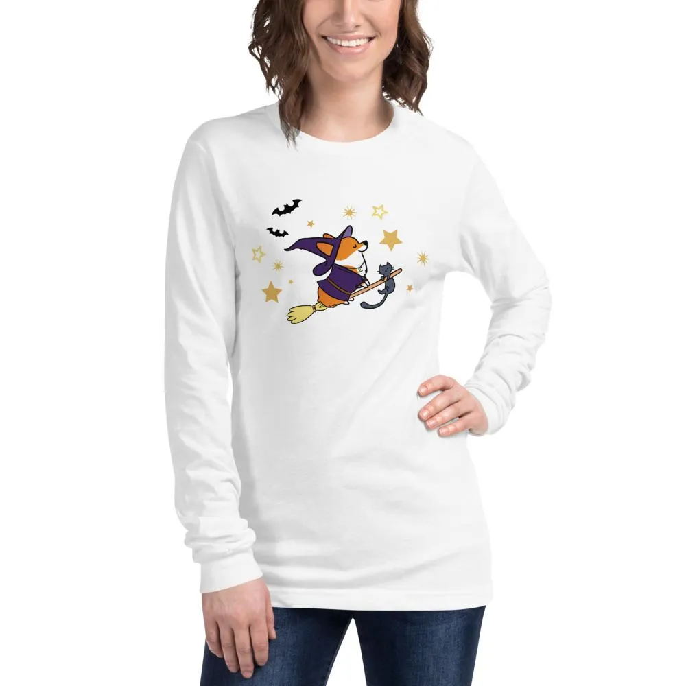 NEW! "Bewitched Corgi" Unisex Long Sleeve Tee | Halloween Collection