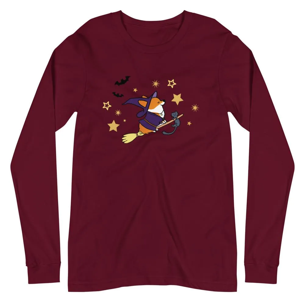 NEW! "Bewitched Corgi" Unisex Long Sleeve Tee | Halloween Collection