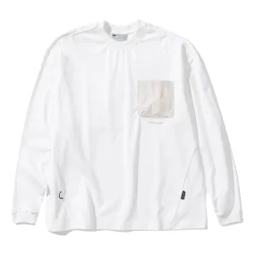 NINE POINT NINE ELEMENT POCKET LONG SLEEVES TEE-OFF WHITE