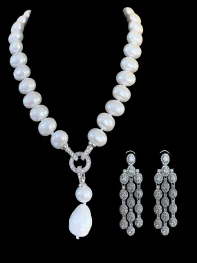 NS287 Pearl necklace set ( READY TO SHIP )