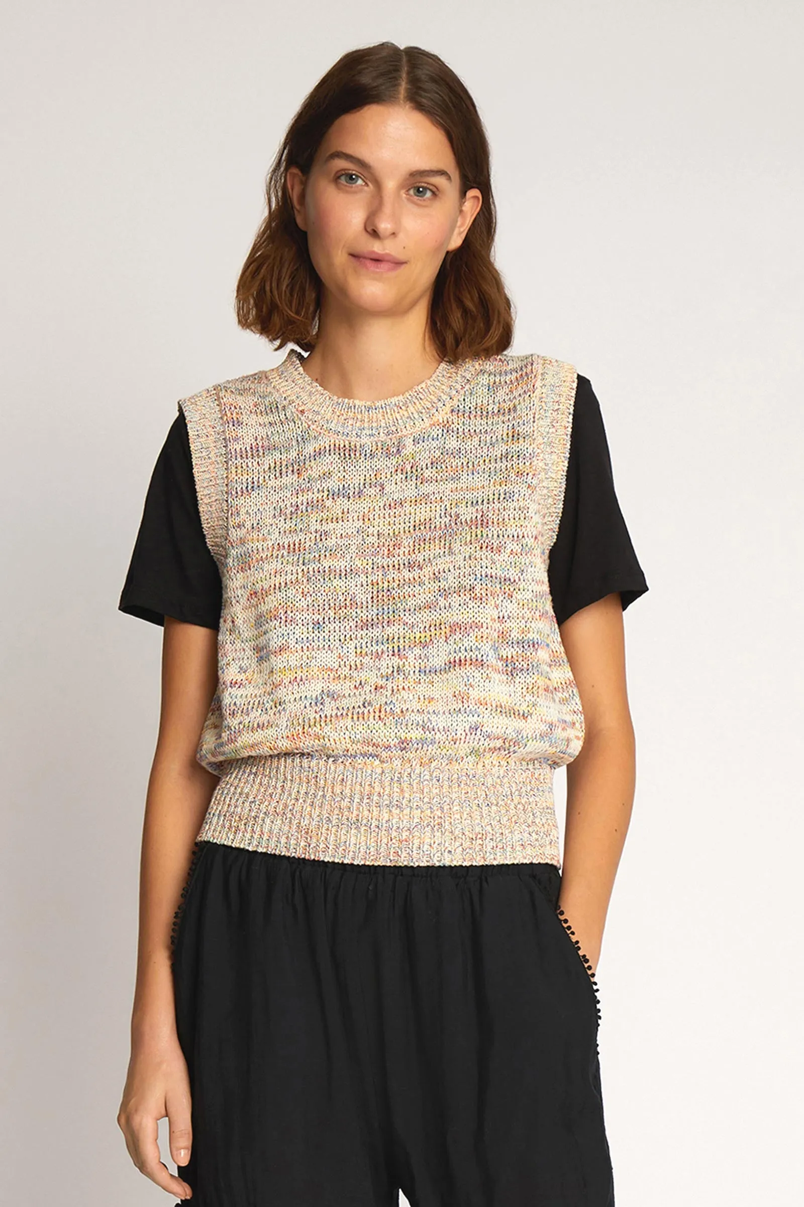 Okina Cotton-Blended Knit Vest