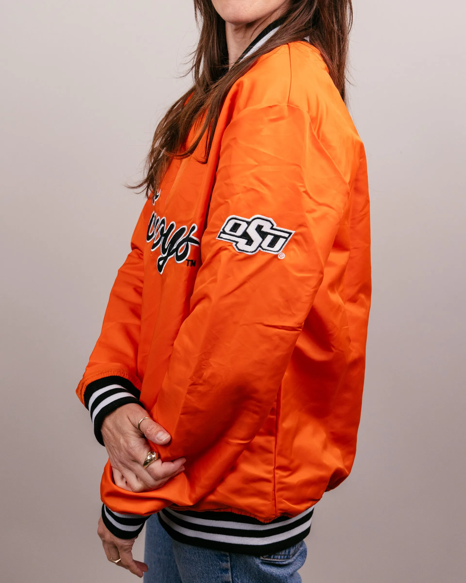 OSU Cowboys Script Orange Varsity Jacket