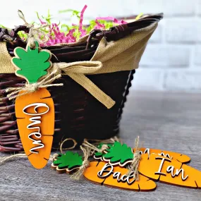 Personalized Carrot Easter Basket Name Tag