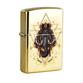 Pulsar King Mammoth Zippo Lighter- High Polish Brass