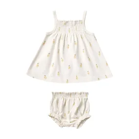 Quincy Mae Smocked Tank   Bloomer Set - Lemons