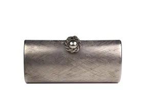 RODO brushed aged silver clutch purse