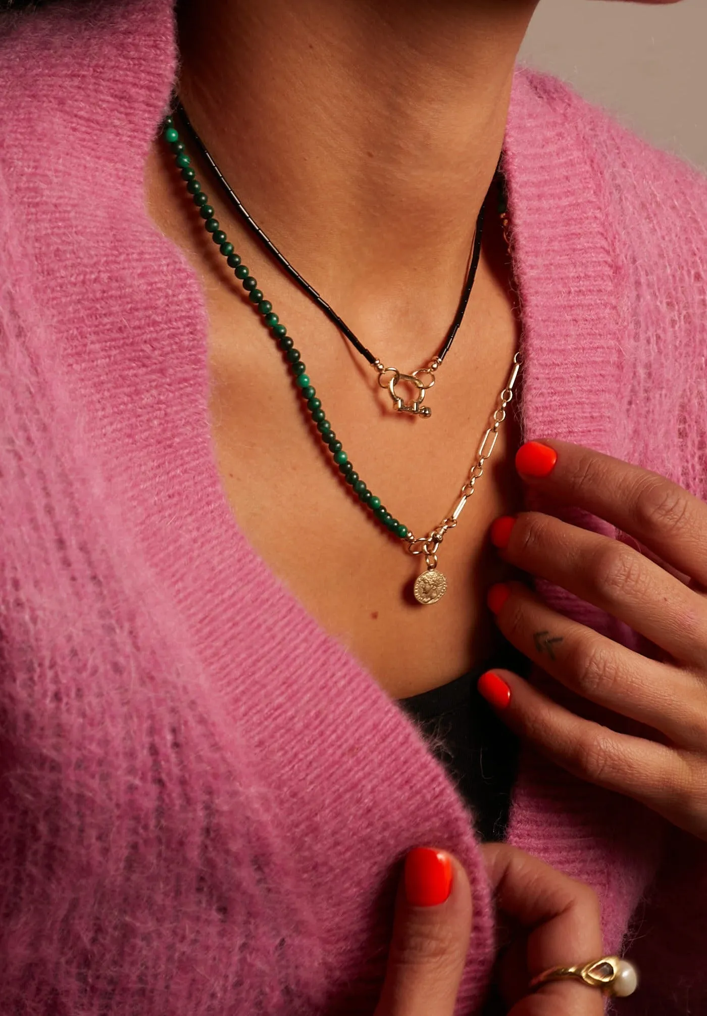 Round Malachite Necklace