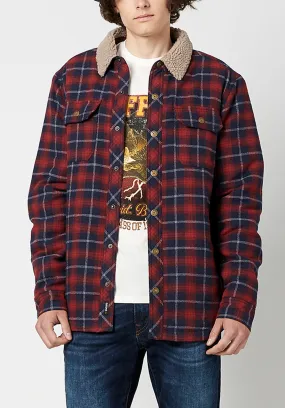 Sahot Men's Shacket in Red Plaid - BM23804