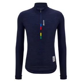 Santini UCI Official Pure Long Sleeve Jersey - Navy Blue