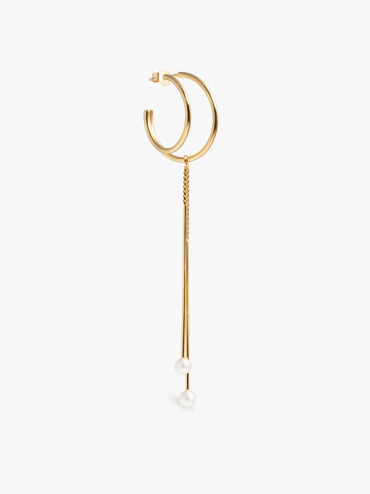 SET Element Hoop/Cord Tail Pearl Gold