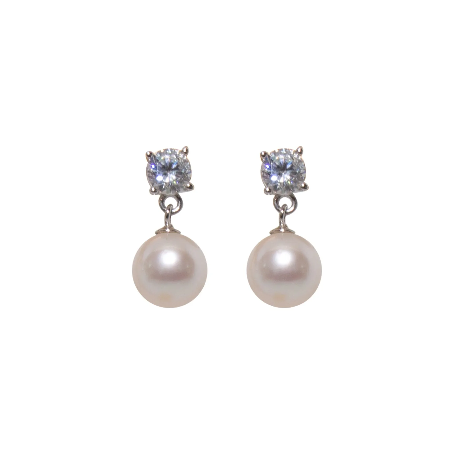 Silver Pearl Radiance Drop Earrings