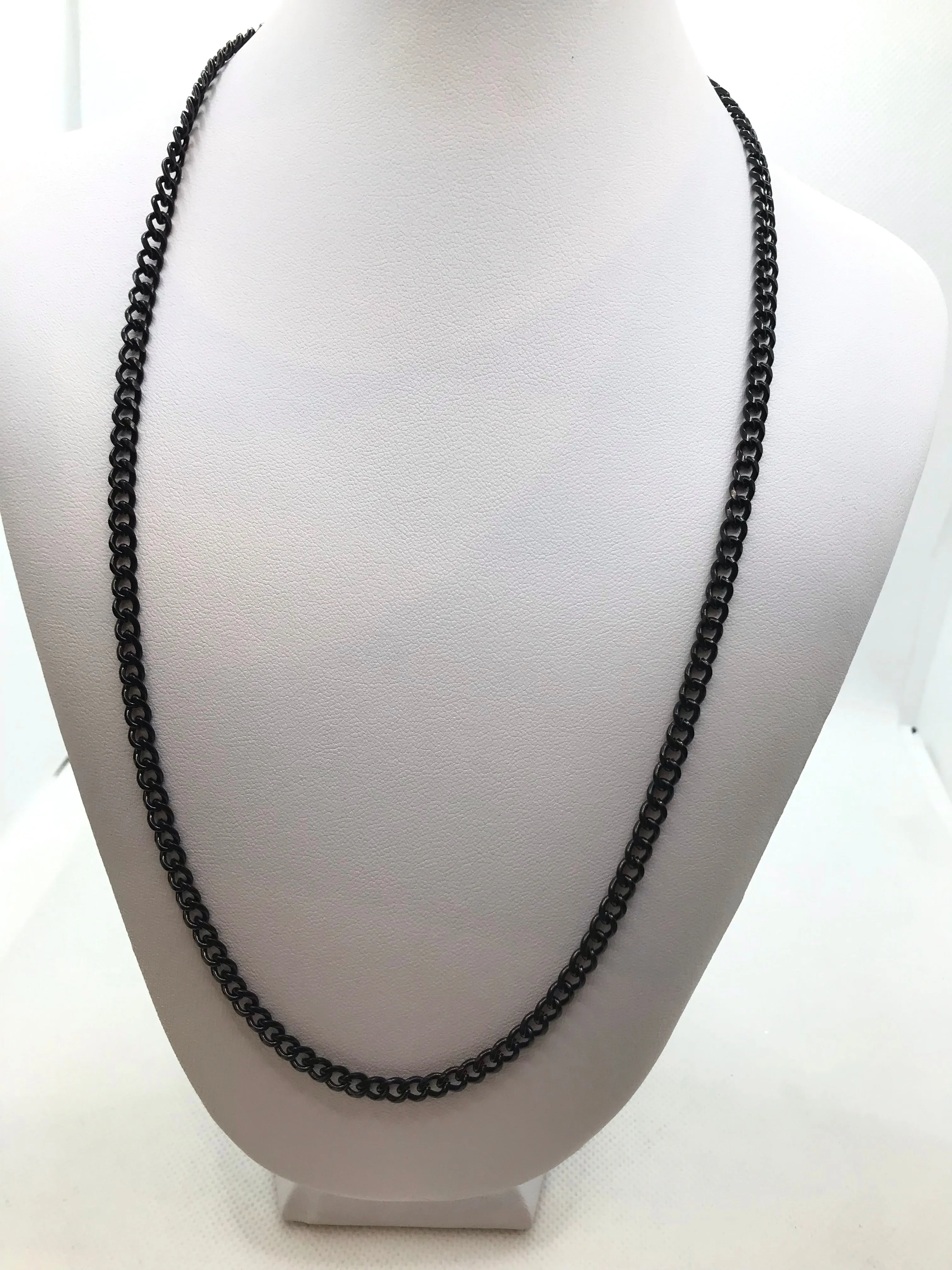 Stainless steel black Cuban link chain