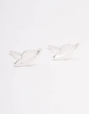 Sterling Silver Planet Diamante Stud Earrings