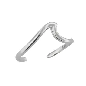 Sterling Silver Wave Hawaiian Band Toe Ring