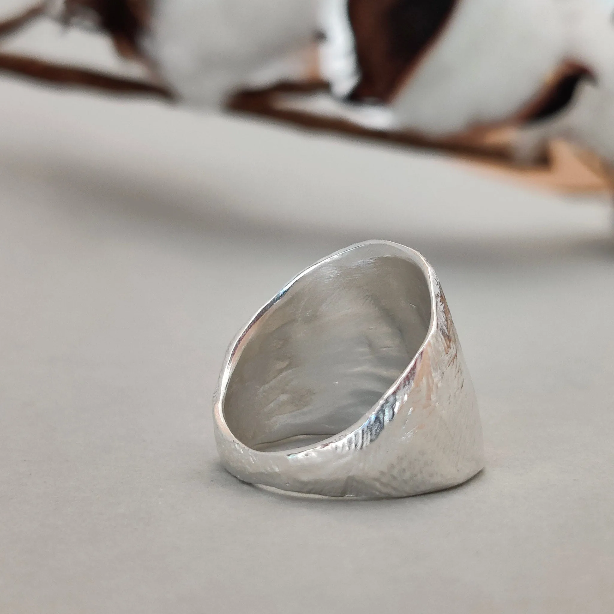 Sterling Silver Wide Angled Ring