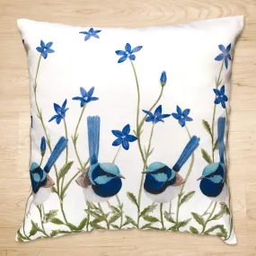 Superb Wren Cushion Cover Cotton Drill