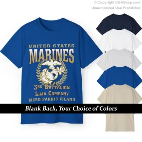 T-Shirt: Lima Co. MCRD Parris Island (EGA, Blank Back)