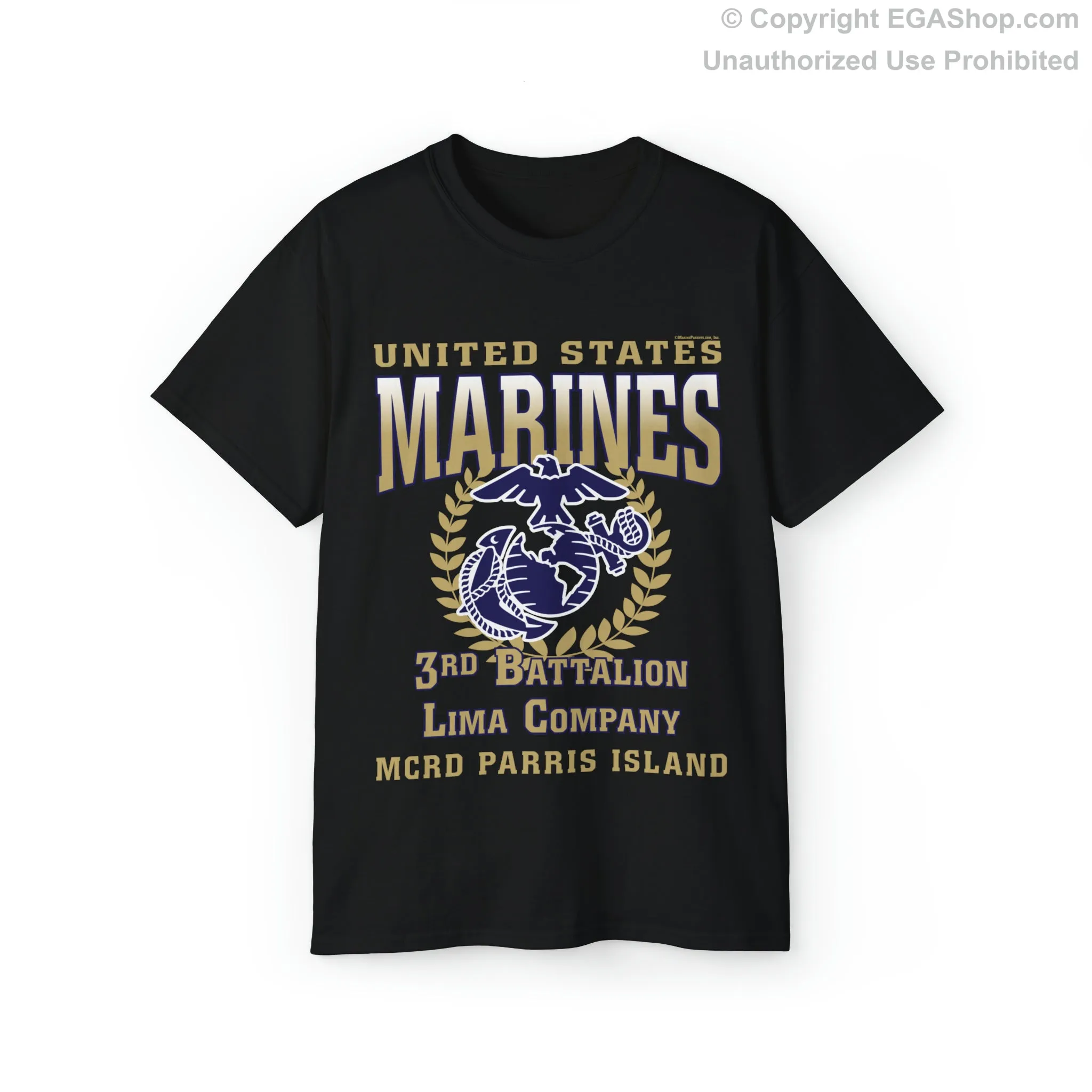 T-Shirt: Lima Co. MCRD Parris Island (EGA, Blank Back)