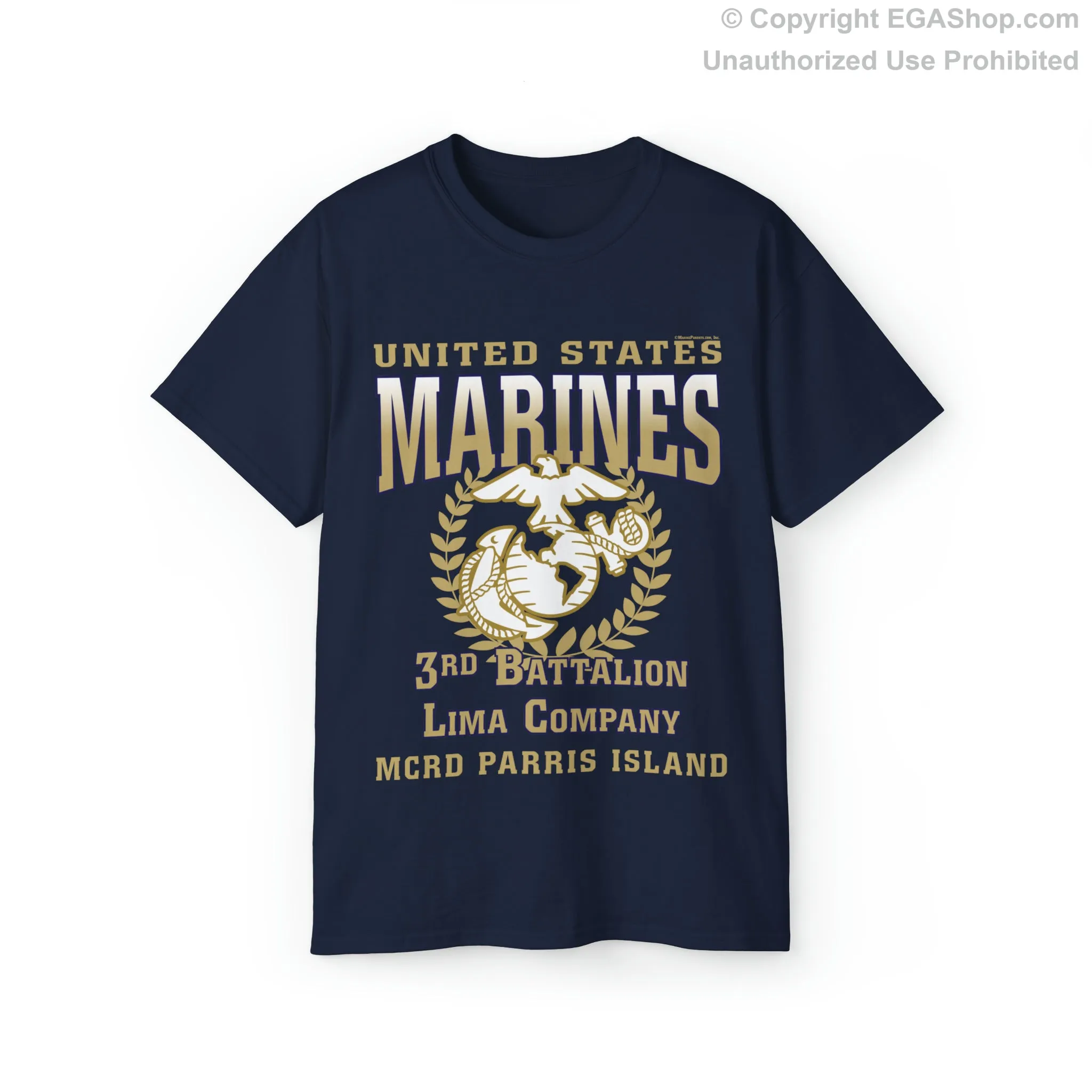 T-Shirt: Lima Co. MCRD Parris Island (EGA, Blank Back)