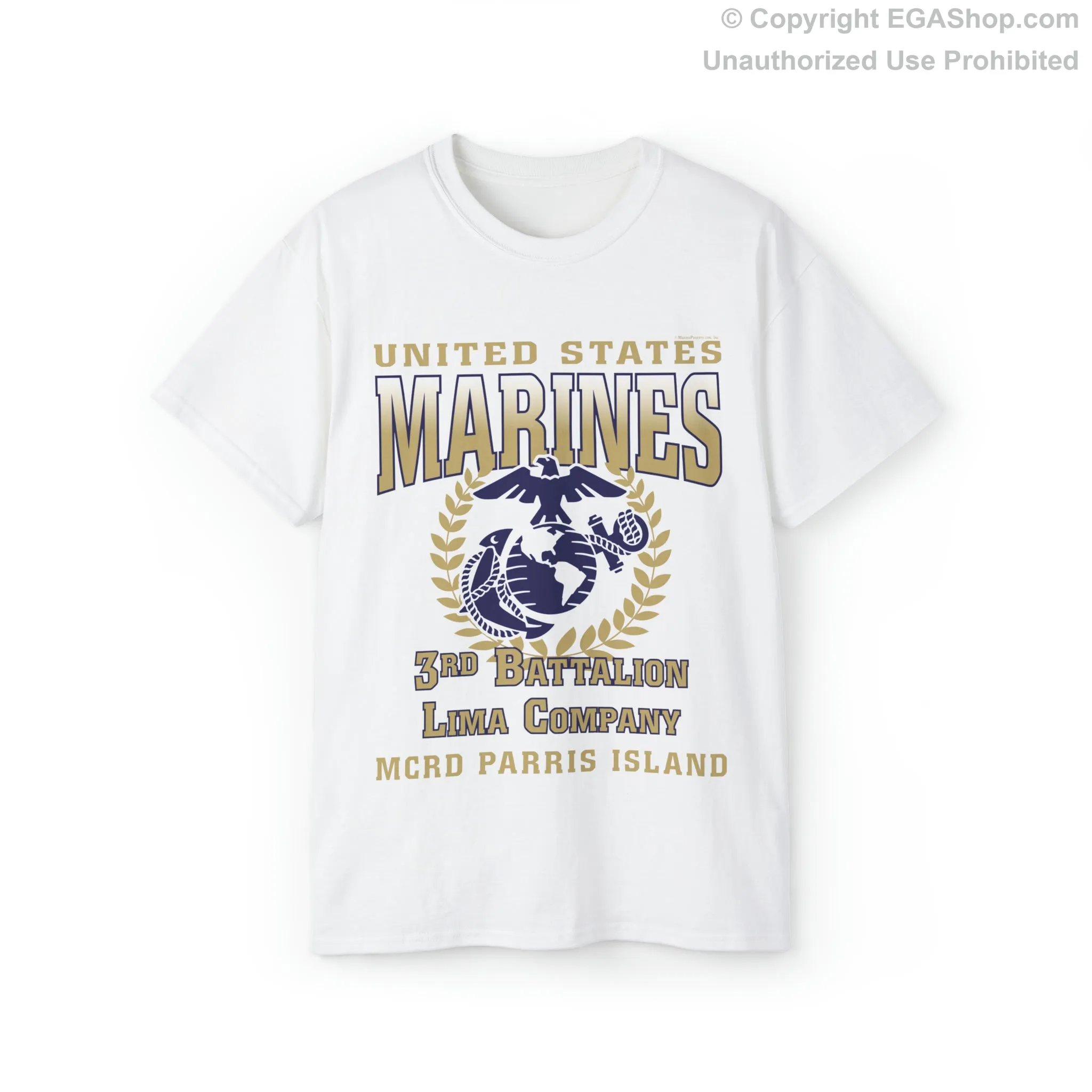 T-Shirt: Lima Co. MCRD Parris Island (EGA, Blank Back)