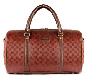 The Clownfish Checkers 27 litre Mahogany Travel Duffle