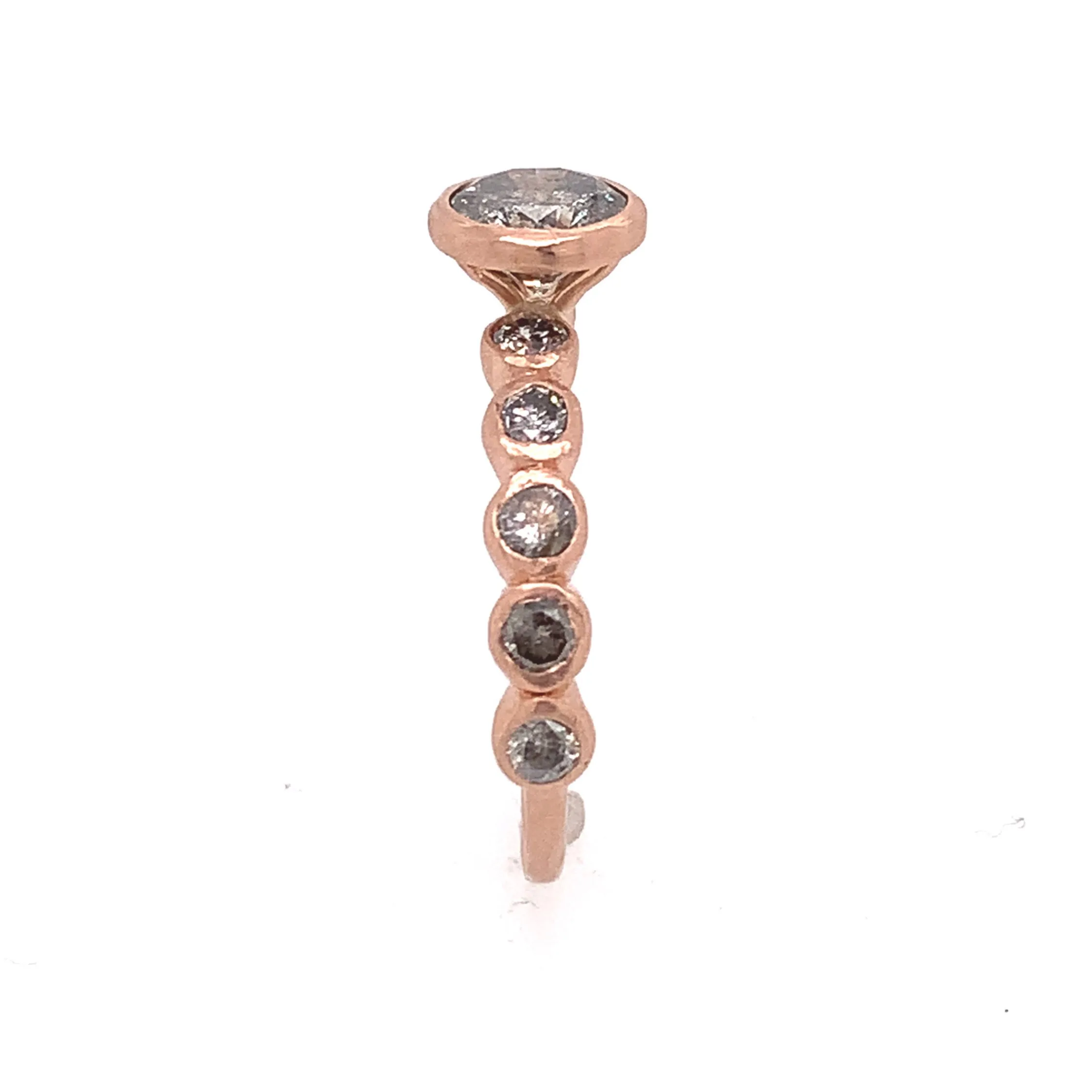 The Contrast Ring- Salt & Pepper Diamonds & 14k Rose Gold