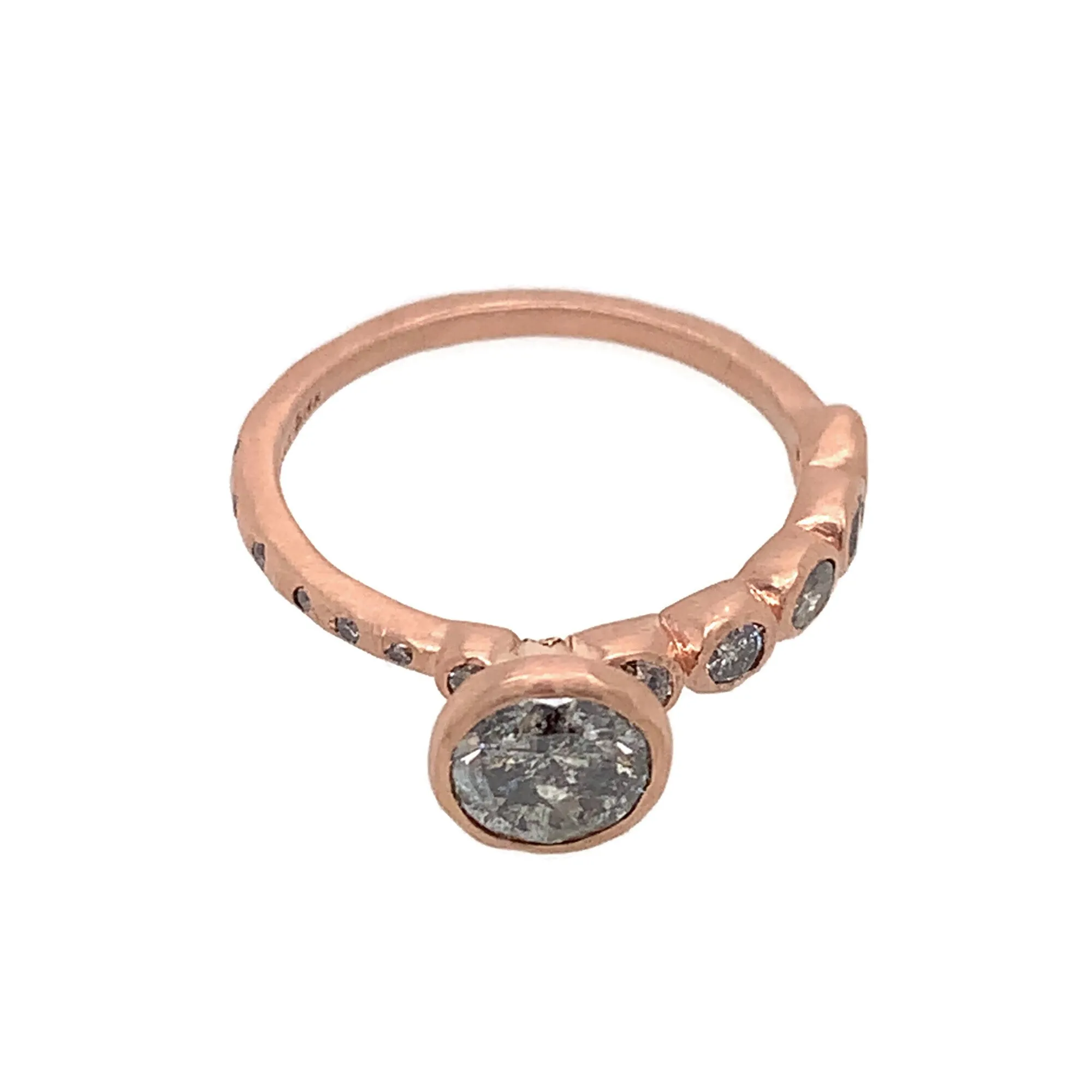 The Contrast Ring- Salt & Pepper Diamonds & 14k Rose Gold