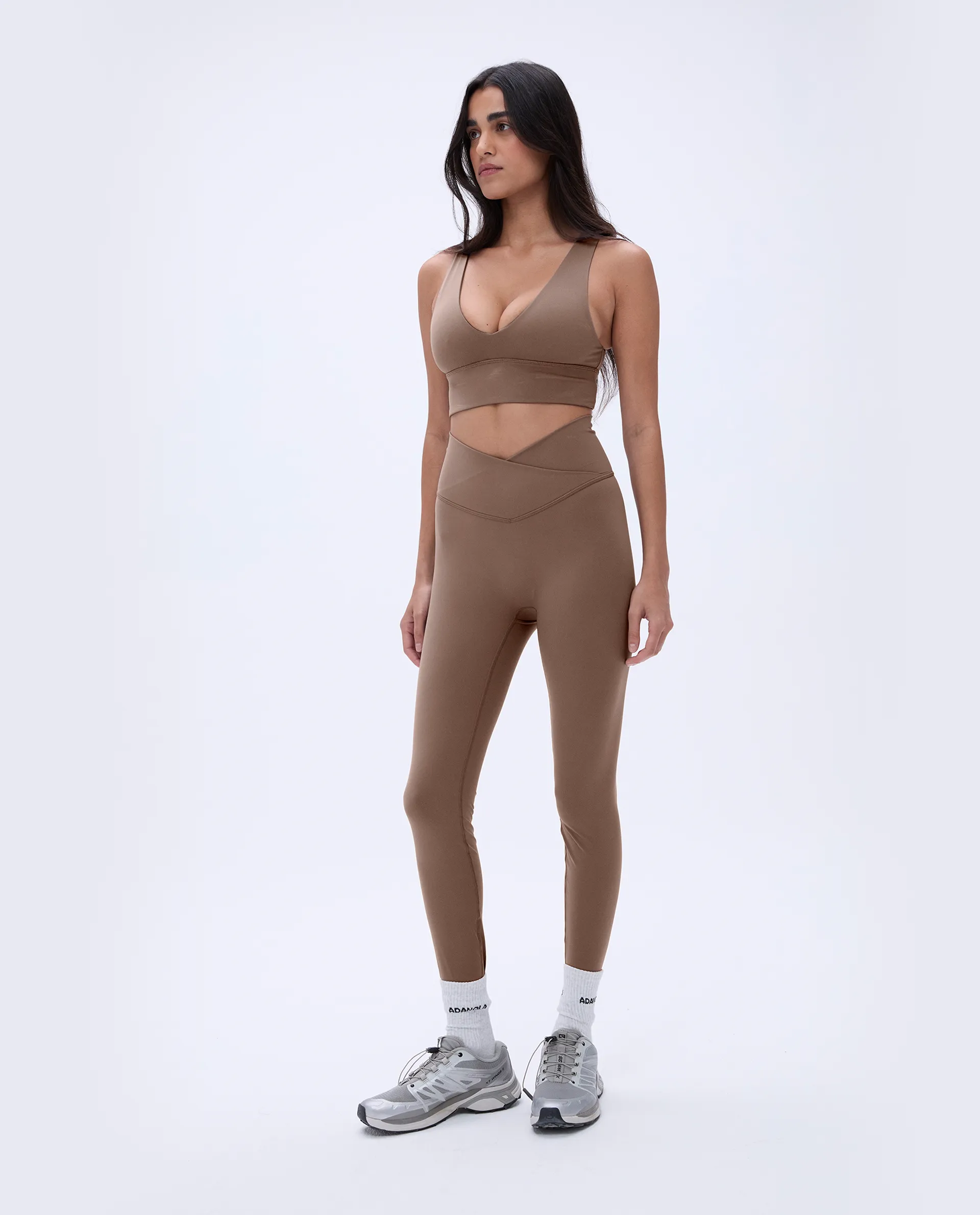 Ultimate Wrap Over Leggings - Pebble Brown