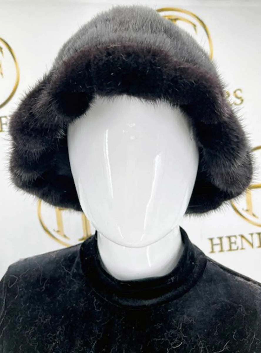 Unisex Mink Fur Bucket Hat