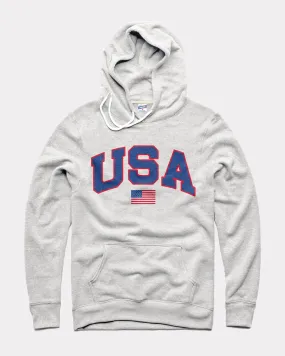 USA Flag Ash Grey Hoodie