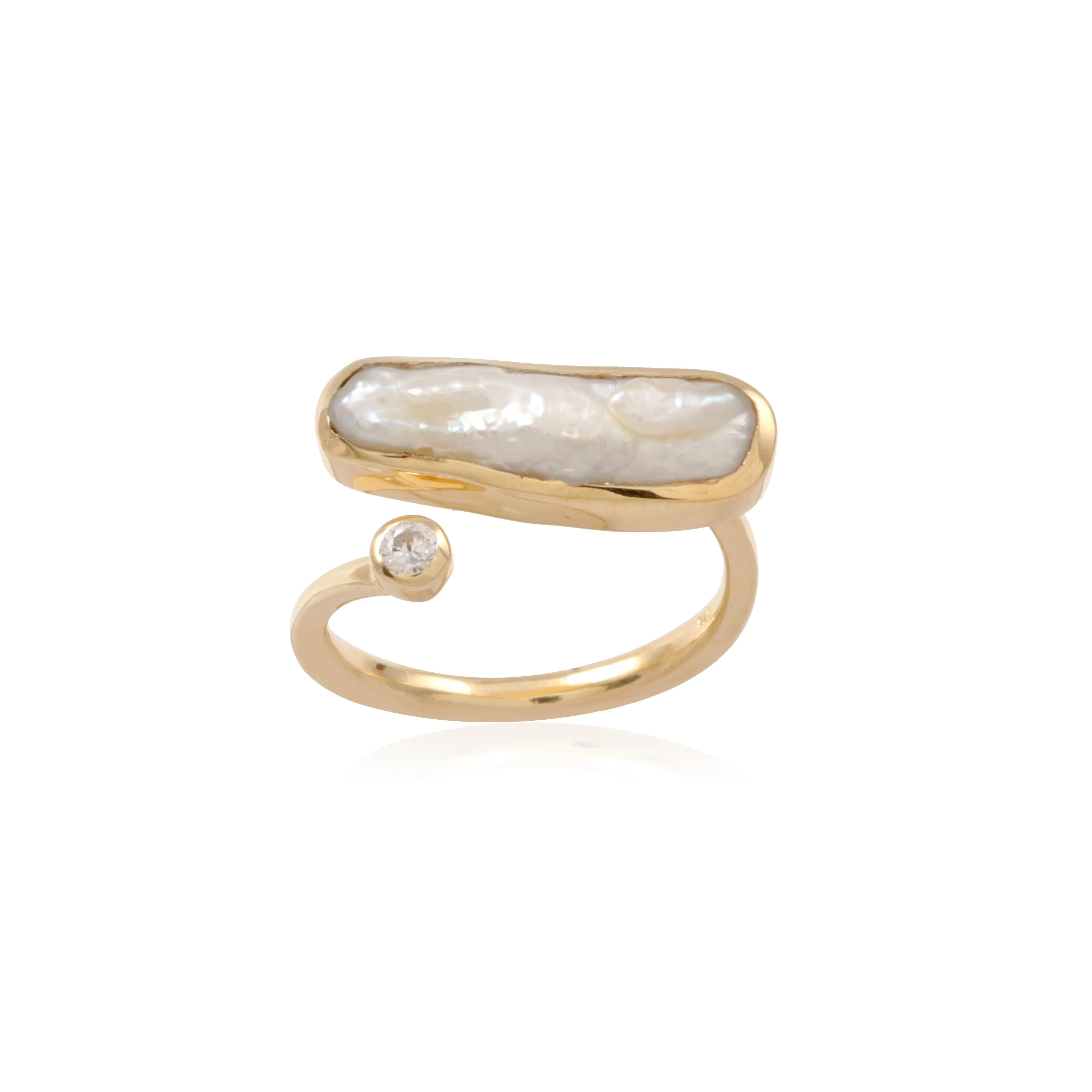 Vama | Kai Ring | Metal-Sterling Silver | Stone-Pearl | Finish-Shiny