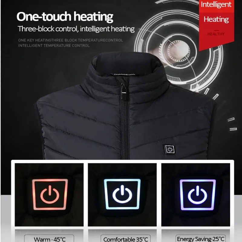 Warm Unisex Winter USB Infrared Heating Vest: Electric Heating Jacket