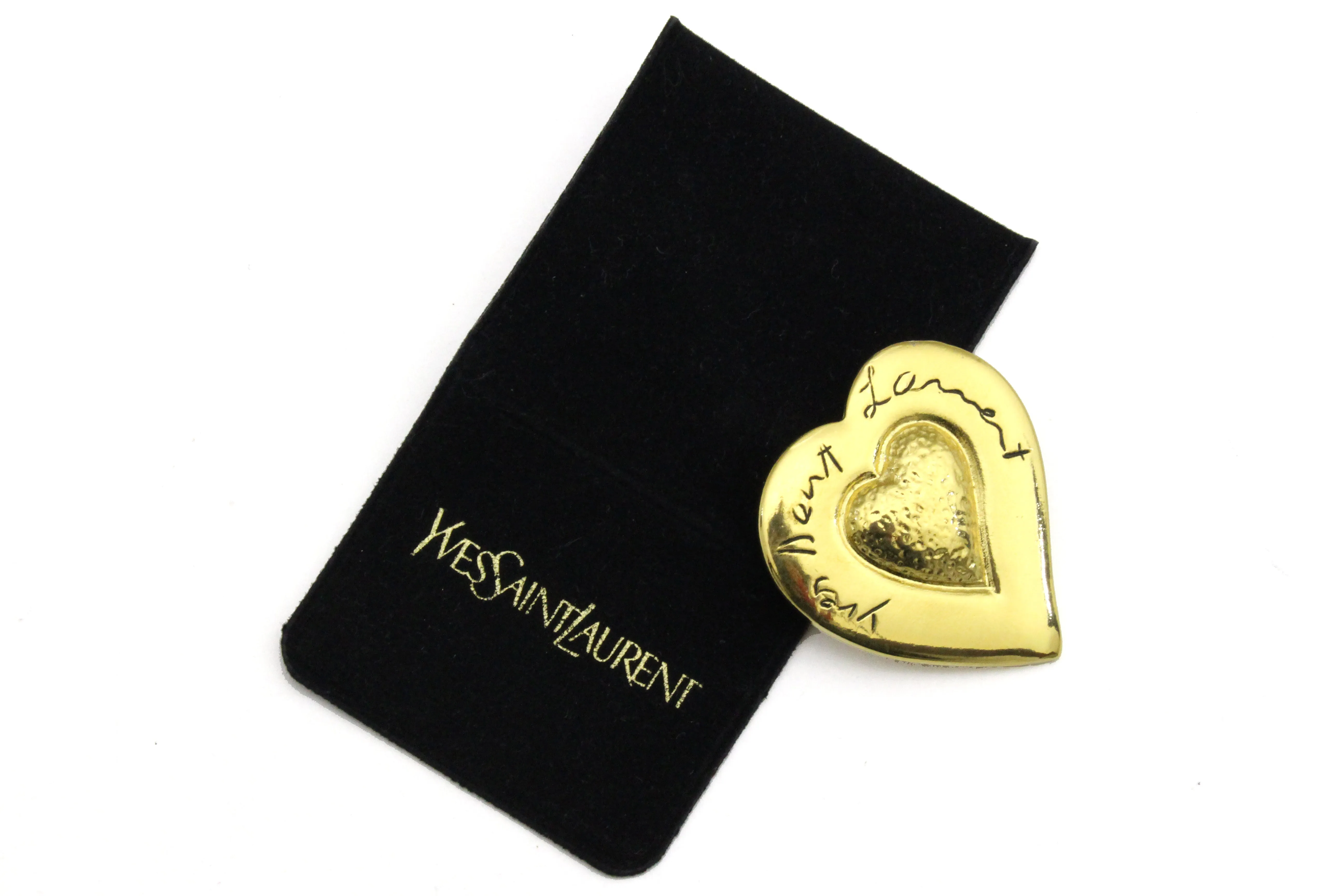 YVES SAINT LAURENT heart brooch